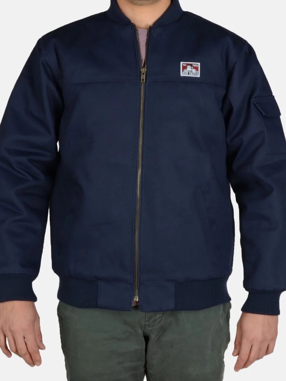 Ben Davis Navy Bomber Jacket with Chest Patch